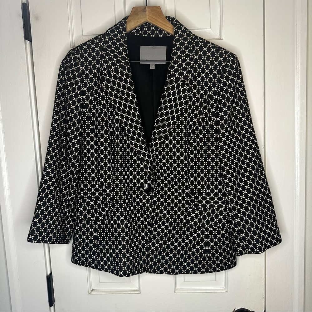 Classiques Entier Black and White Patterned Blazer
